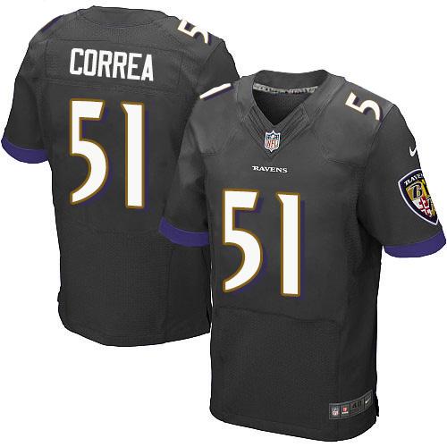 Nike Ravens #51 Kamalei Correa Black Alternate Men's Stitched NFL New Elite Jersey - Click Image to Close
